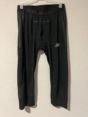 Men’s New Balance Baseball Black Spandex Compression Pants Size Large